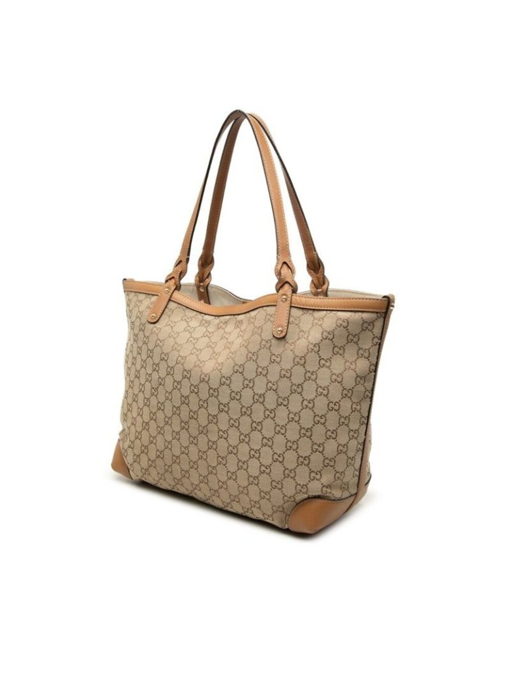 Gucci GG Canvas Tote Shoulder Bag Beige Brown - Picture 2 of 7